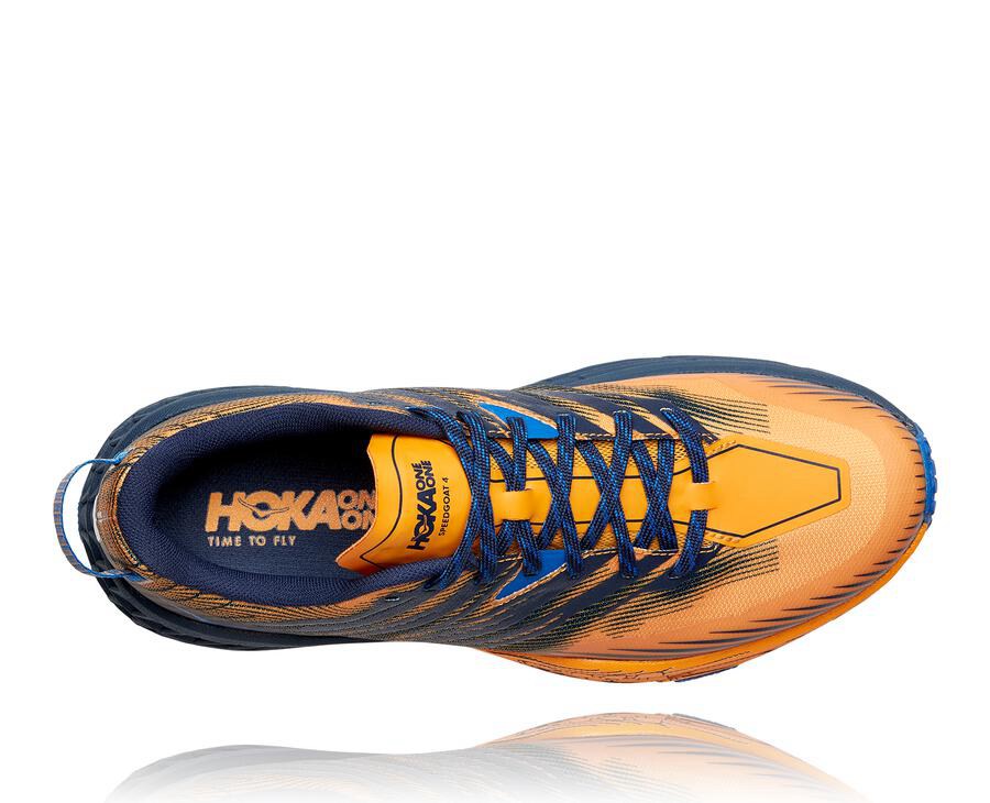 Hoka One One Speedgoat 4 Trailskor Herr - Orange/Svarta - MNKXU-4752